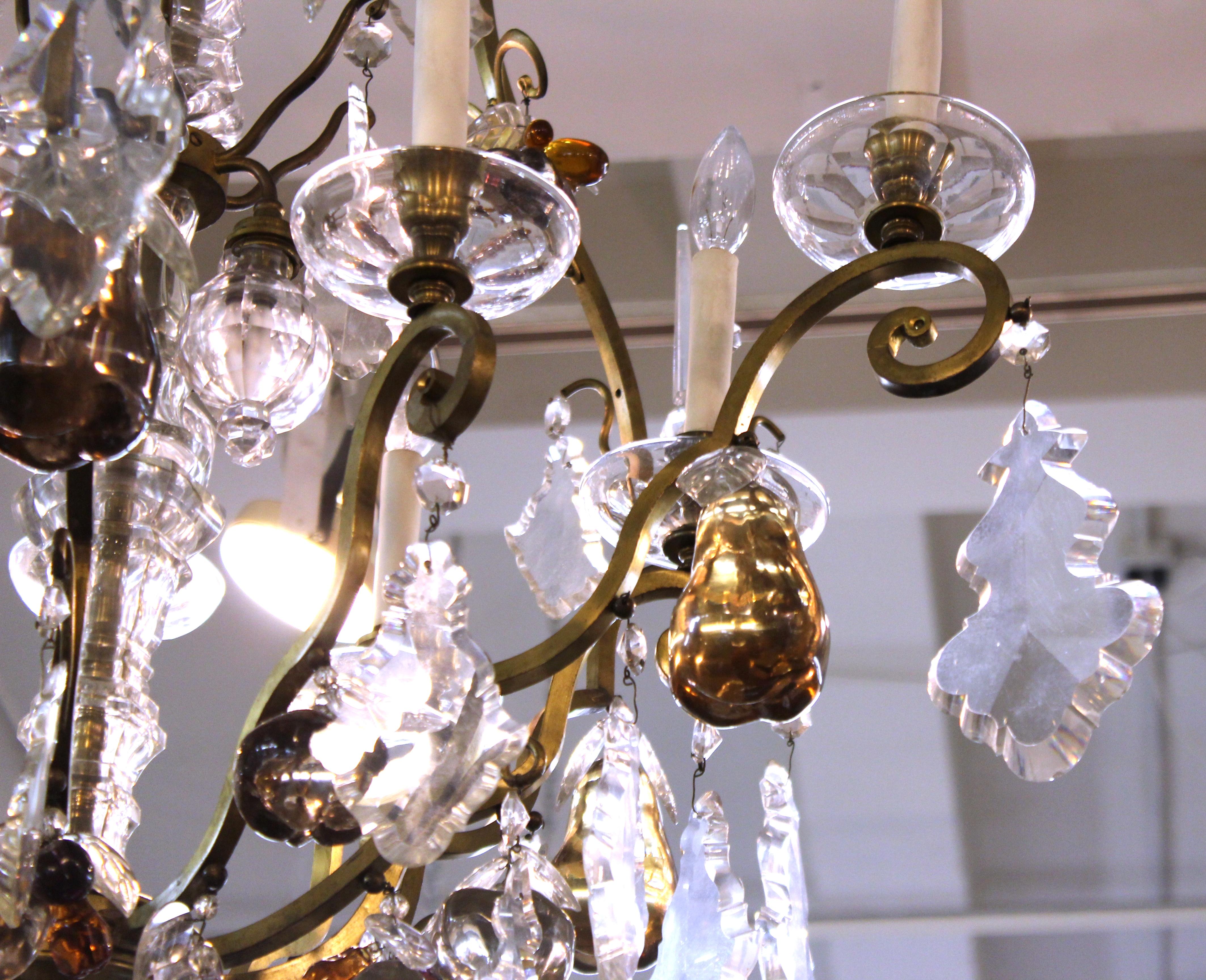 Hollywood Regency Monumental Crystal Fruit Chandelier 2