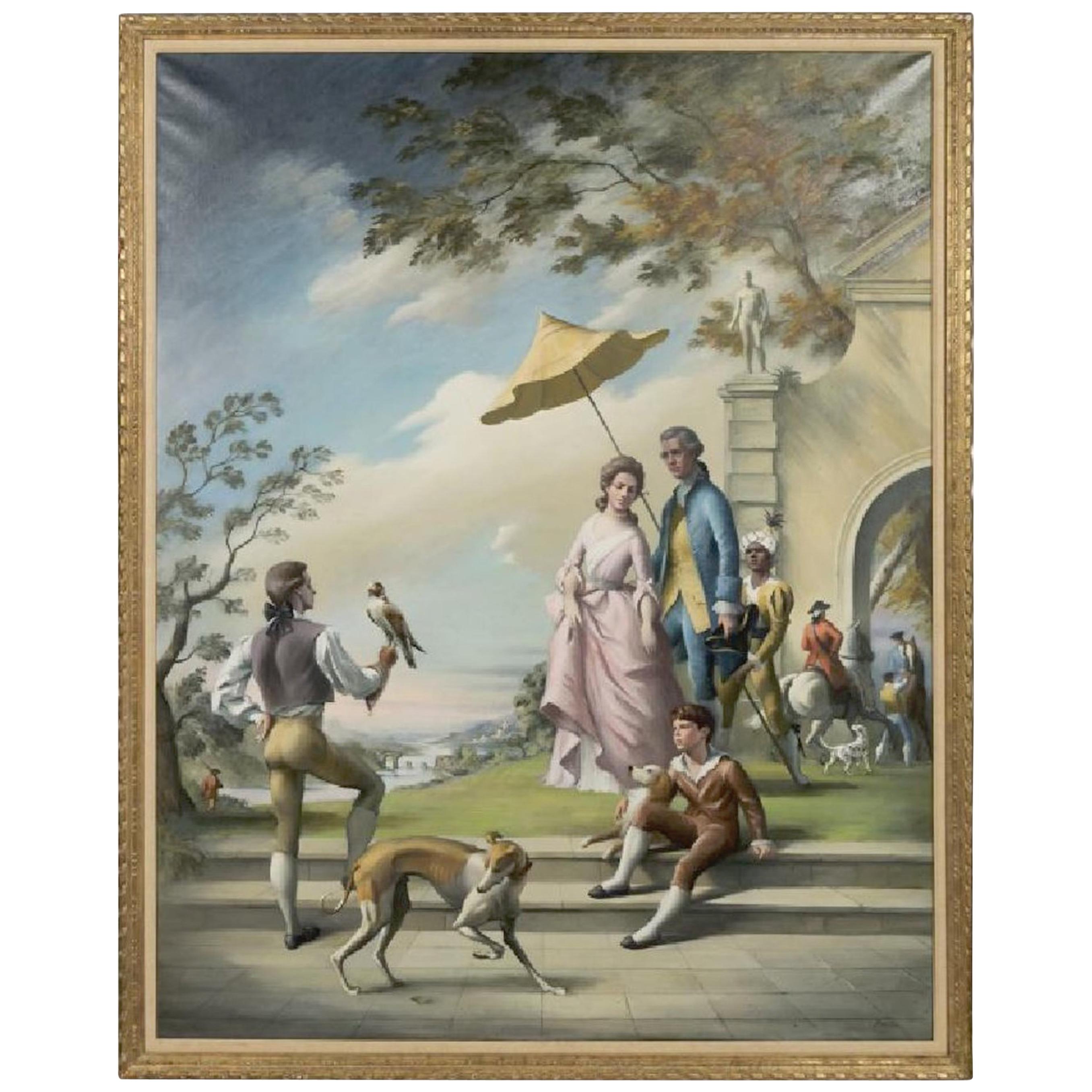 Hollywood Regency Mural in the Old Master Style For Sale