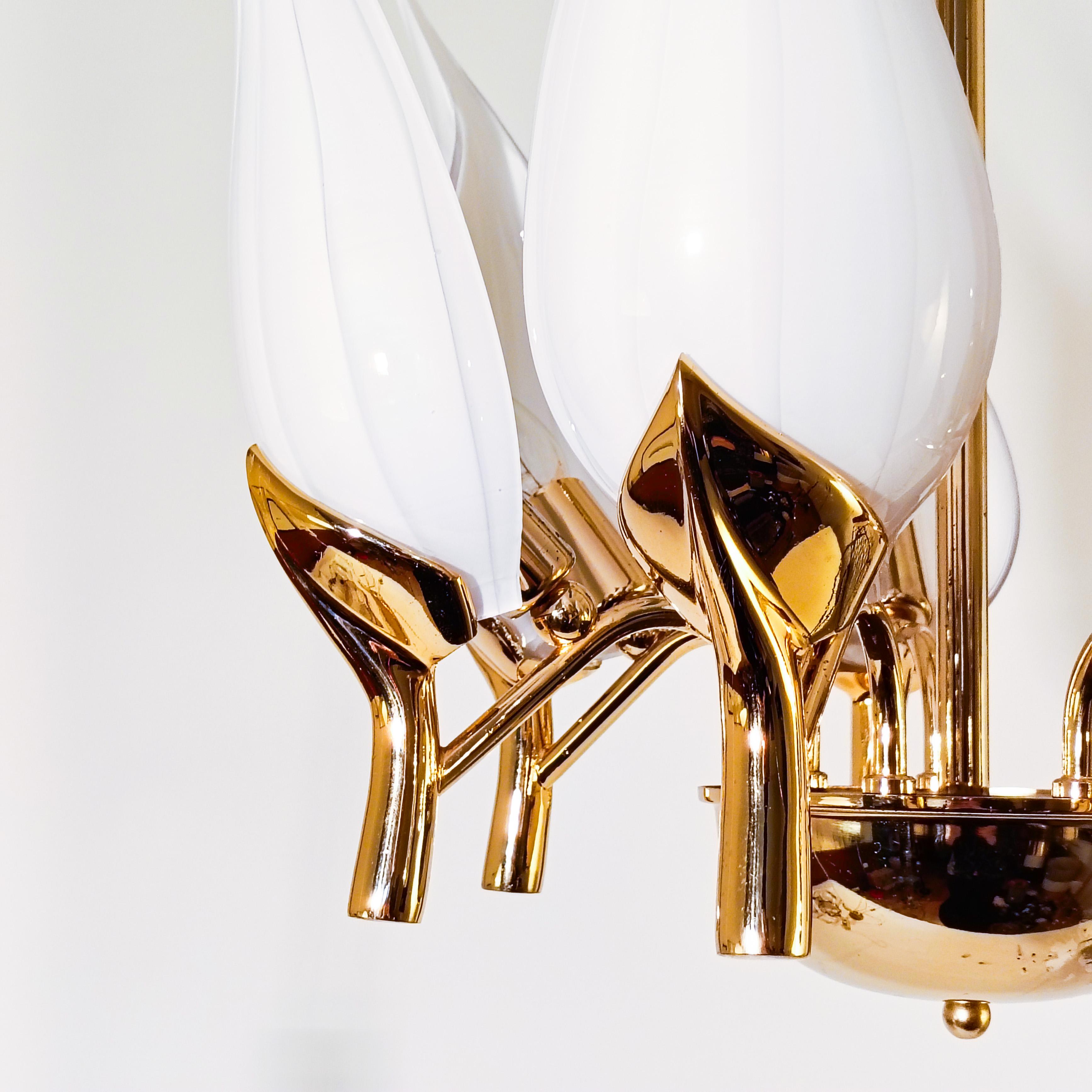 Hollywood Regency. Murano-Glasblätter-Kronleuchter von F. Fabbian, Italien, 1970er Jahre im Angebot 8