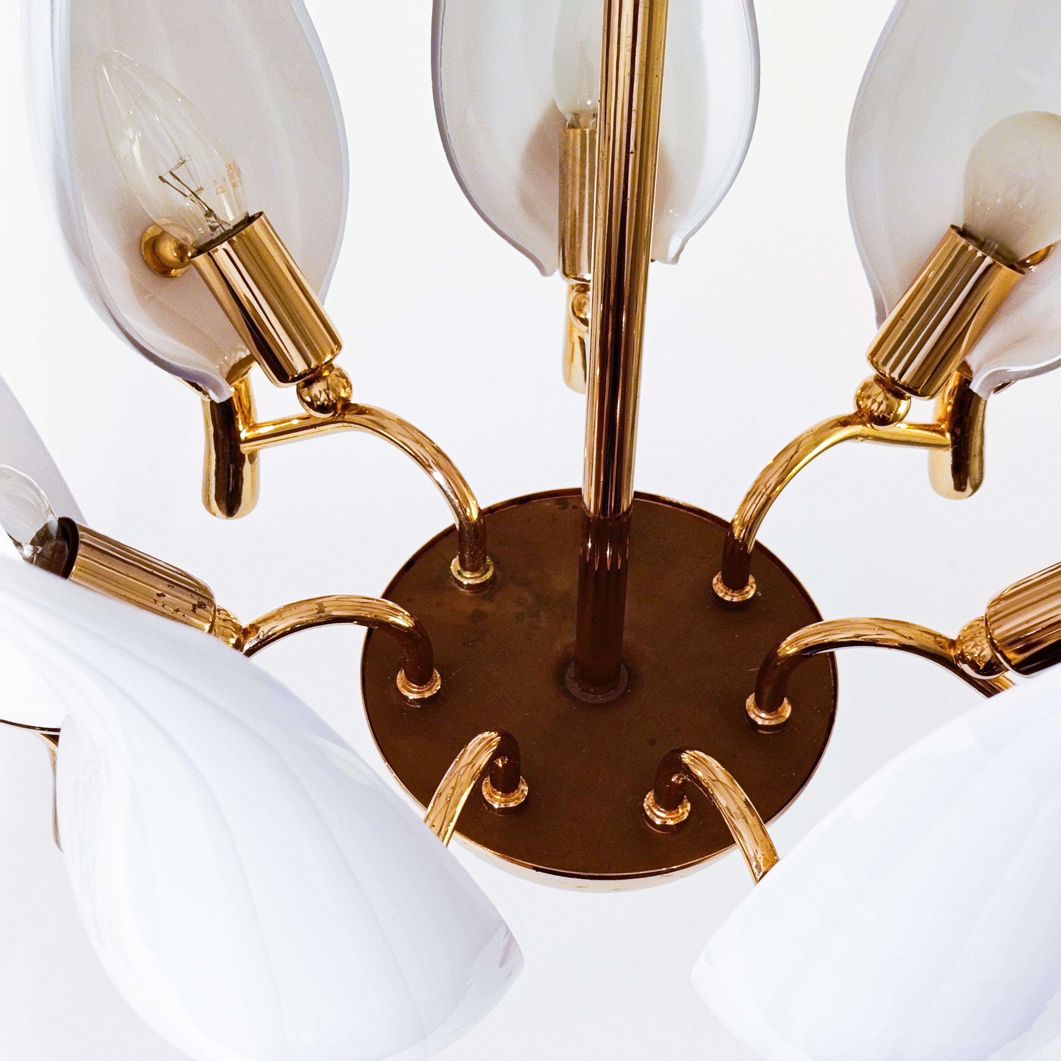 Hollywood Regency. Murano-Glasblätter-Kronleuchter von F. Fabbian, Italien, 1970er Jahre im Angebot 9