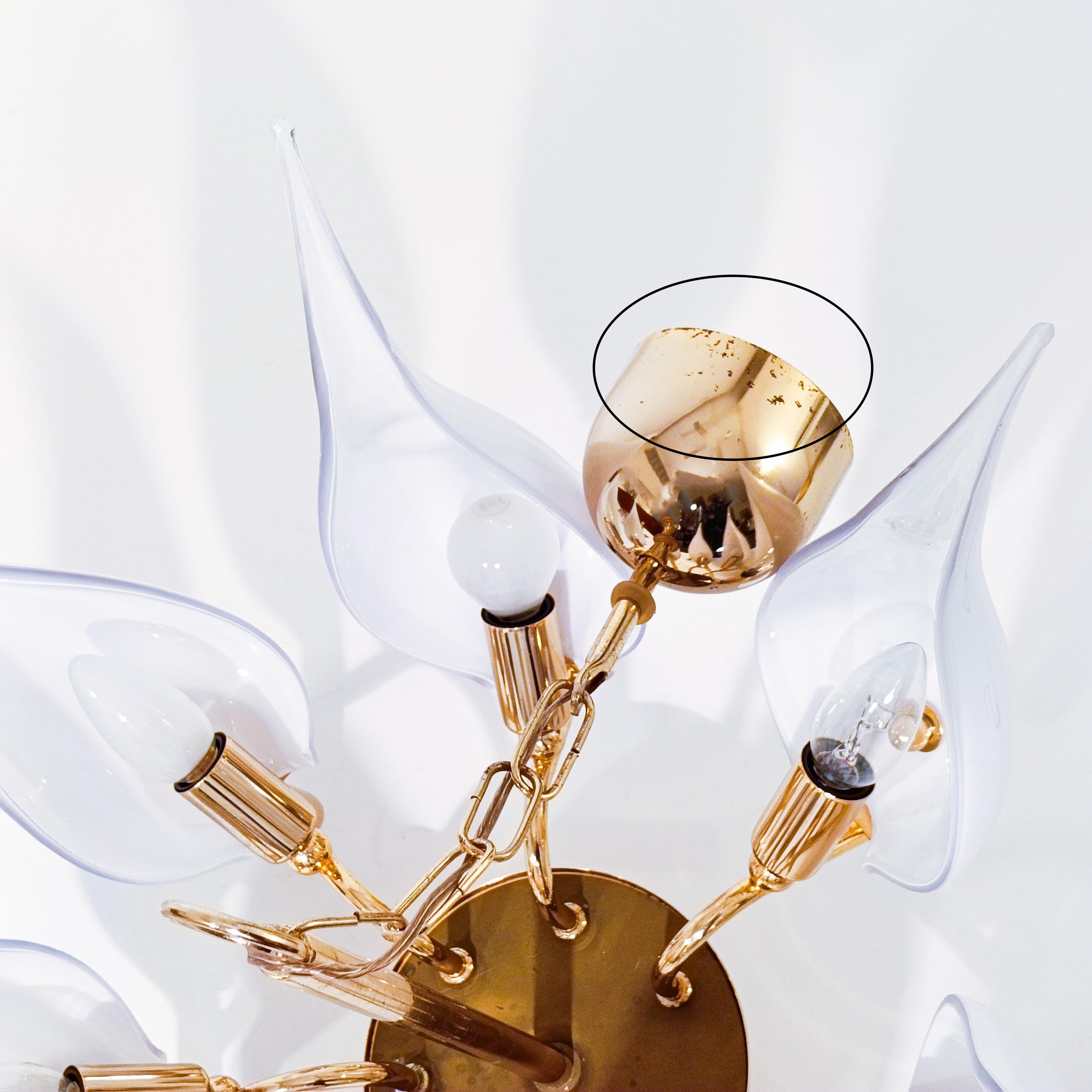 Hollywood Regency. Murano-Glasblätter-Kronleuchter von F. Fabbian, Italien, 1970er Jahre im Angebot 10