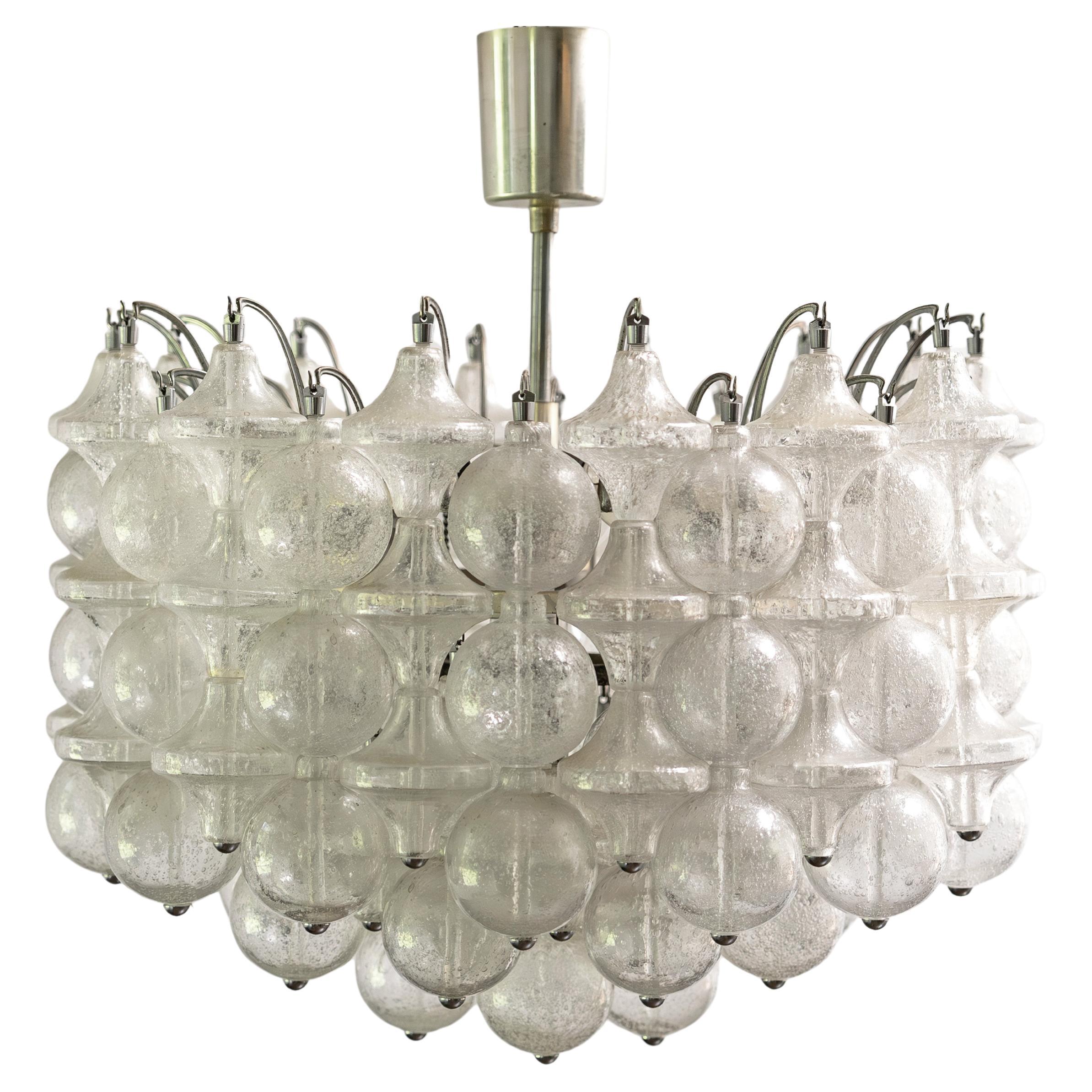 Hollywood Regency Murano Glass "Tulip" Chandelier Ott International, 1960s For Sale