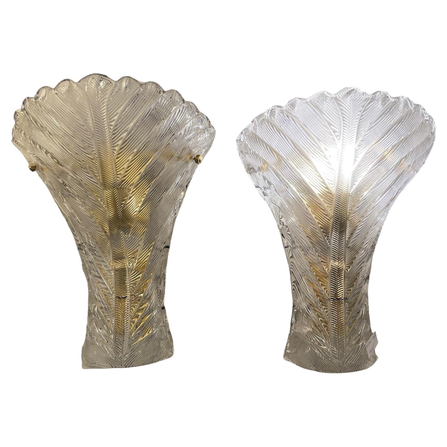 Hollywood Regency Murano Wall Lamps, 1980s