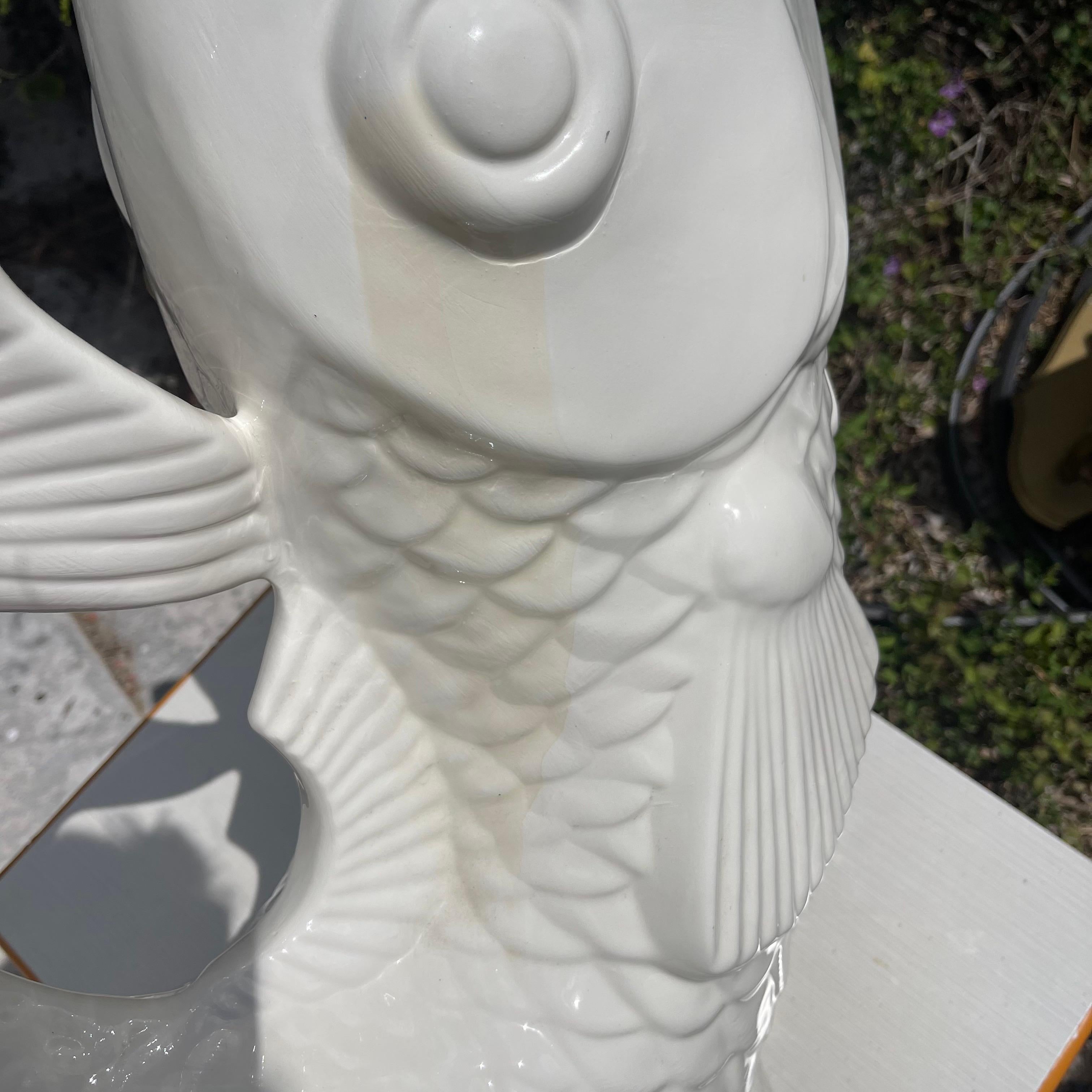Hollywood Regency Mythical Dolphin Form Umbrella Stand, Koi Fish Vase Stand im Angebot 2