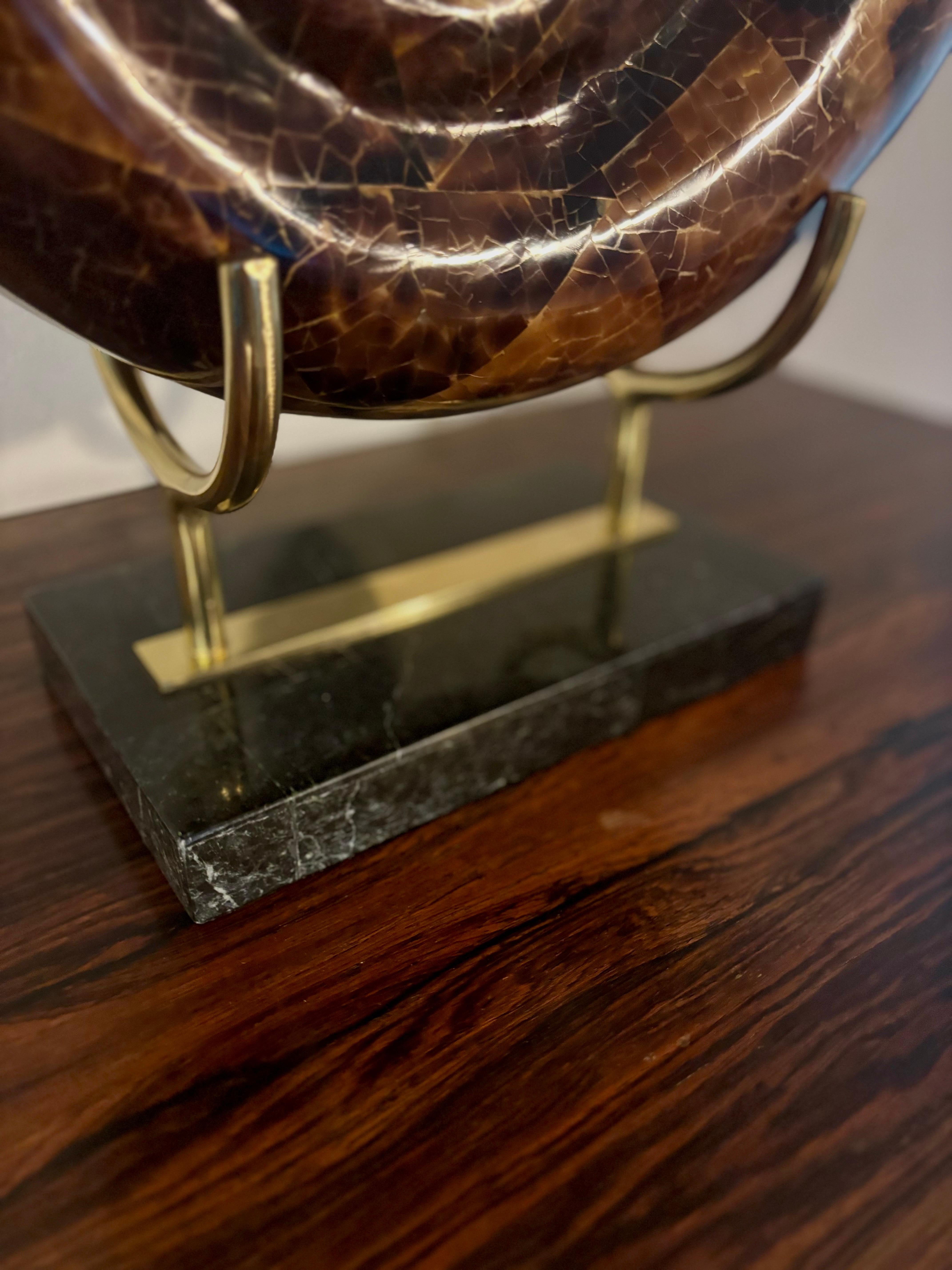 20th Century Hollywood Regency Nautilus Shell in Coconut Shell with Stand