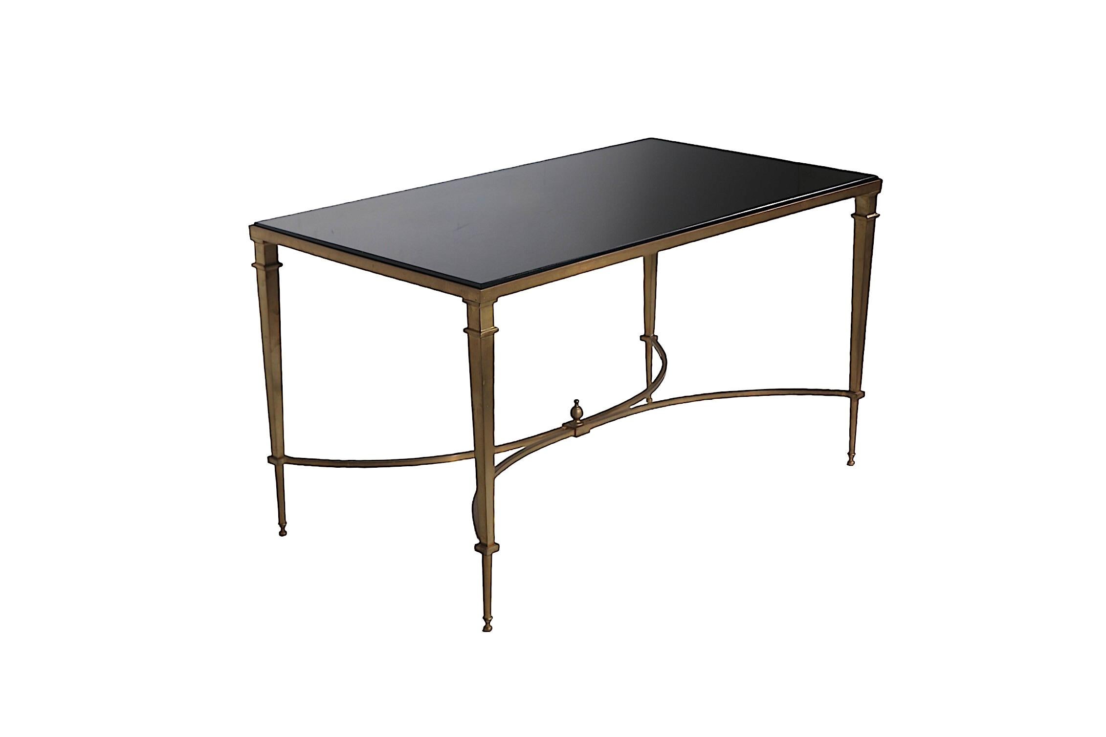 Hollywood Regency Neoclassic Style Brass and Granite Coffee Table c 1960/70's  For Sale 5