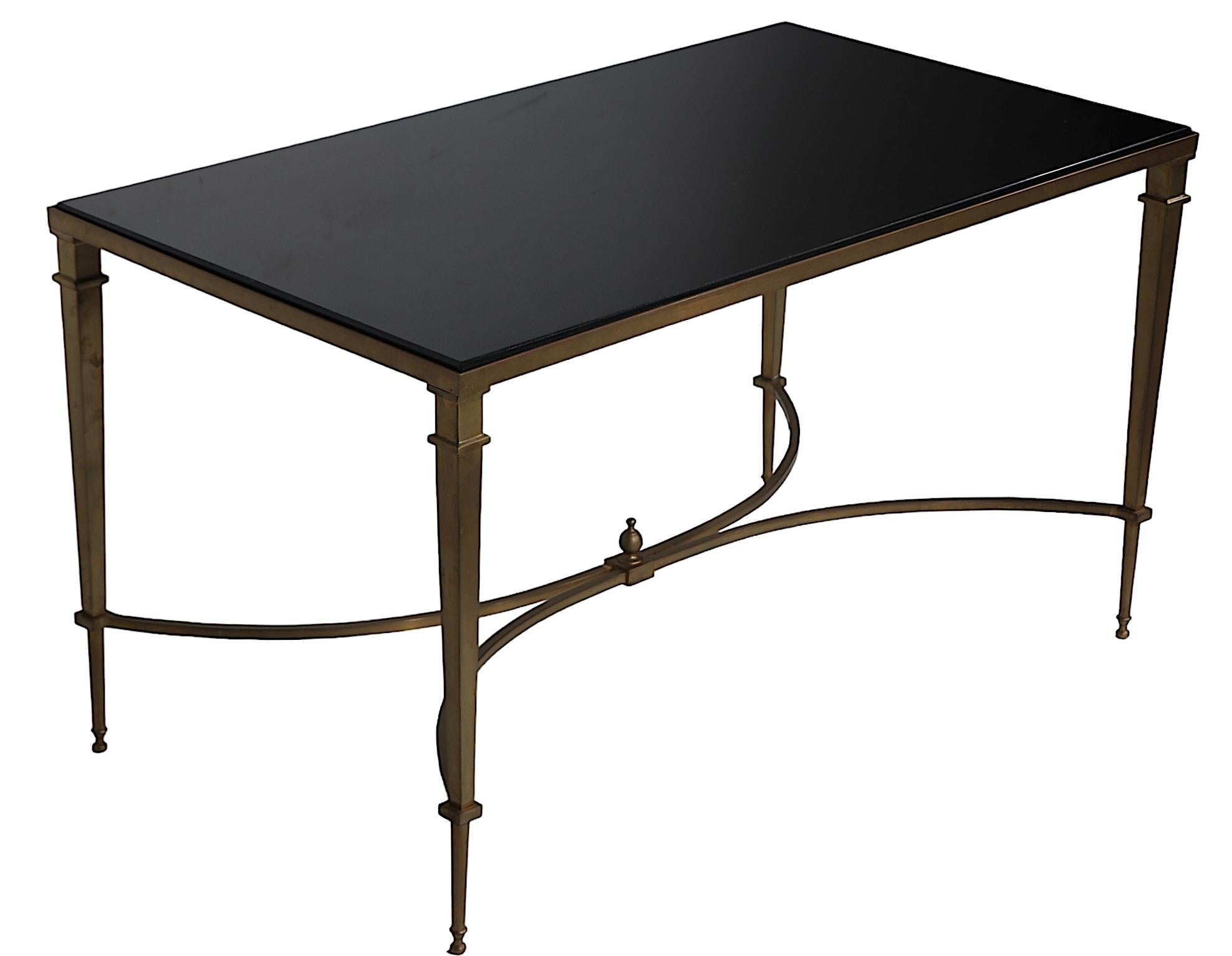 Hollywood Regency Neoclassic Style Brass and Granite Coffee Table c 1960/70's For Sale 6