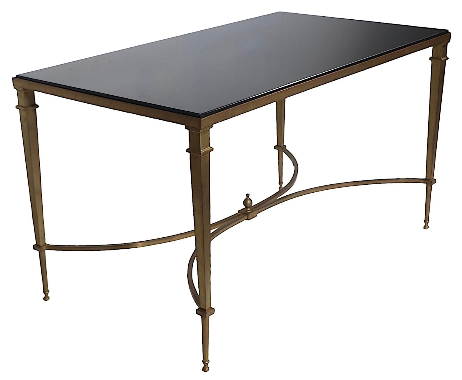 Hollywood Regency Neoclassic Style Brass and Granite Coffee Table c 1960/70's For Sale 7