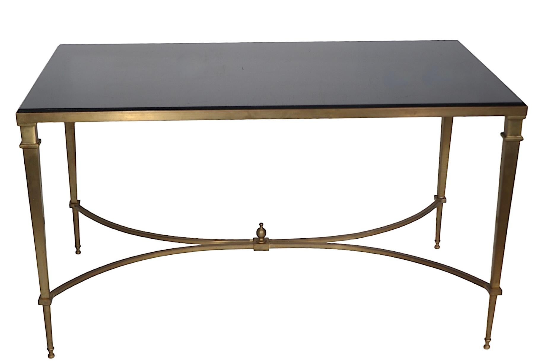 Hollywood Regency Neoclassic Style Brass and Granite Coffee Table c 1960/70's  For Sale 8