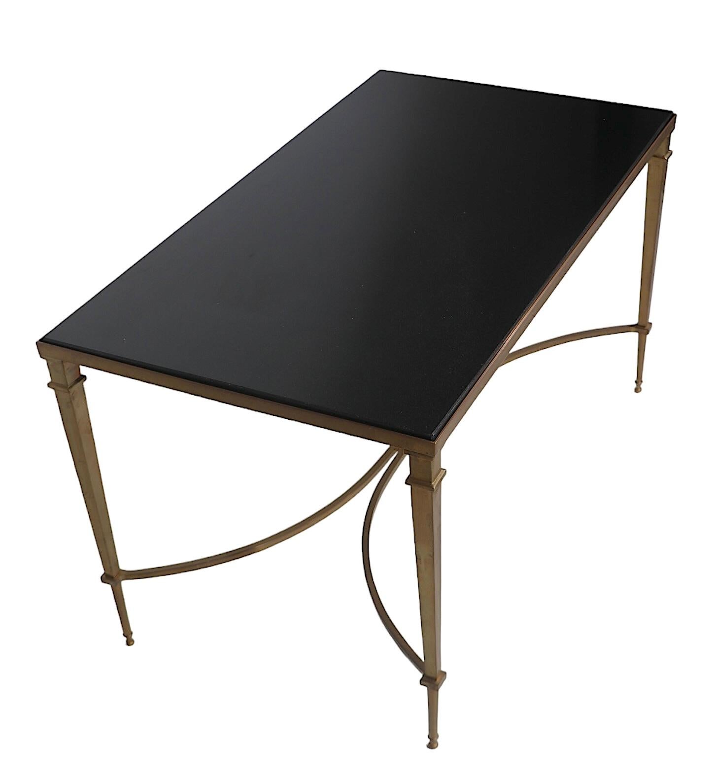 Hollywood Regency Neoclassic Style Brass and Granite Coffee Table c 1960/70's  For Sale 10