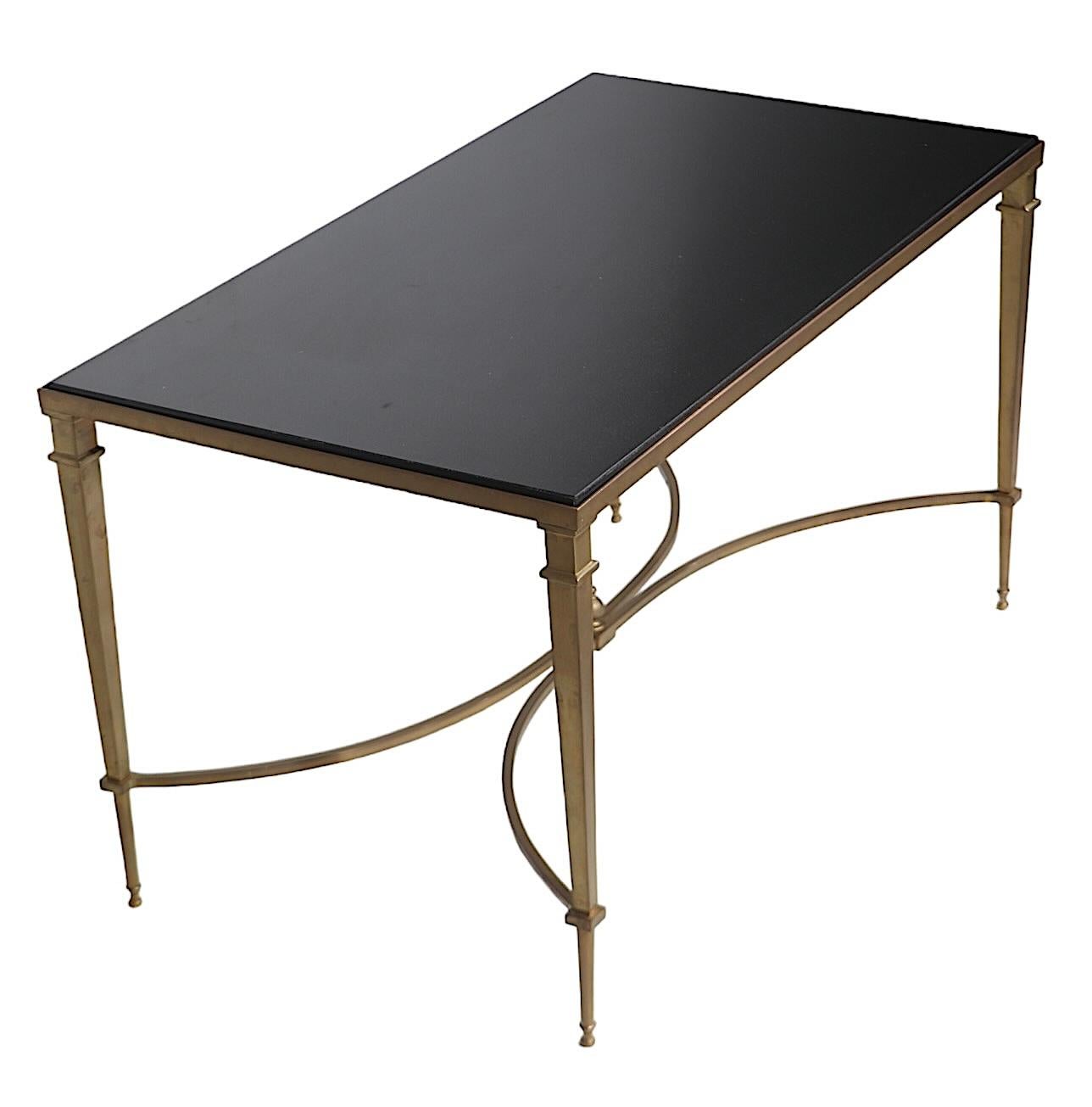 Hollywood Regency Neoclassic Style Brass and Granite Coffee Table c 1960/70's  For Sale 11