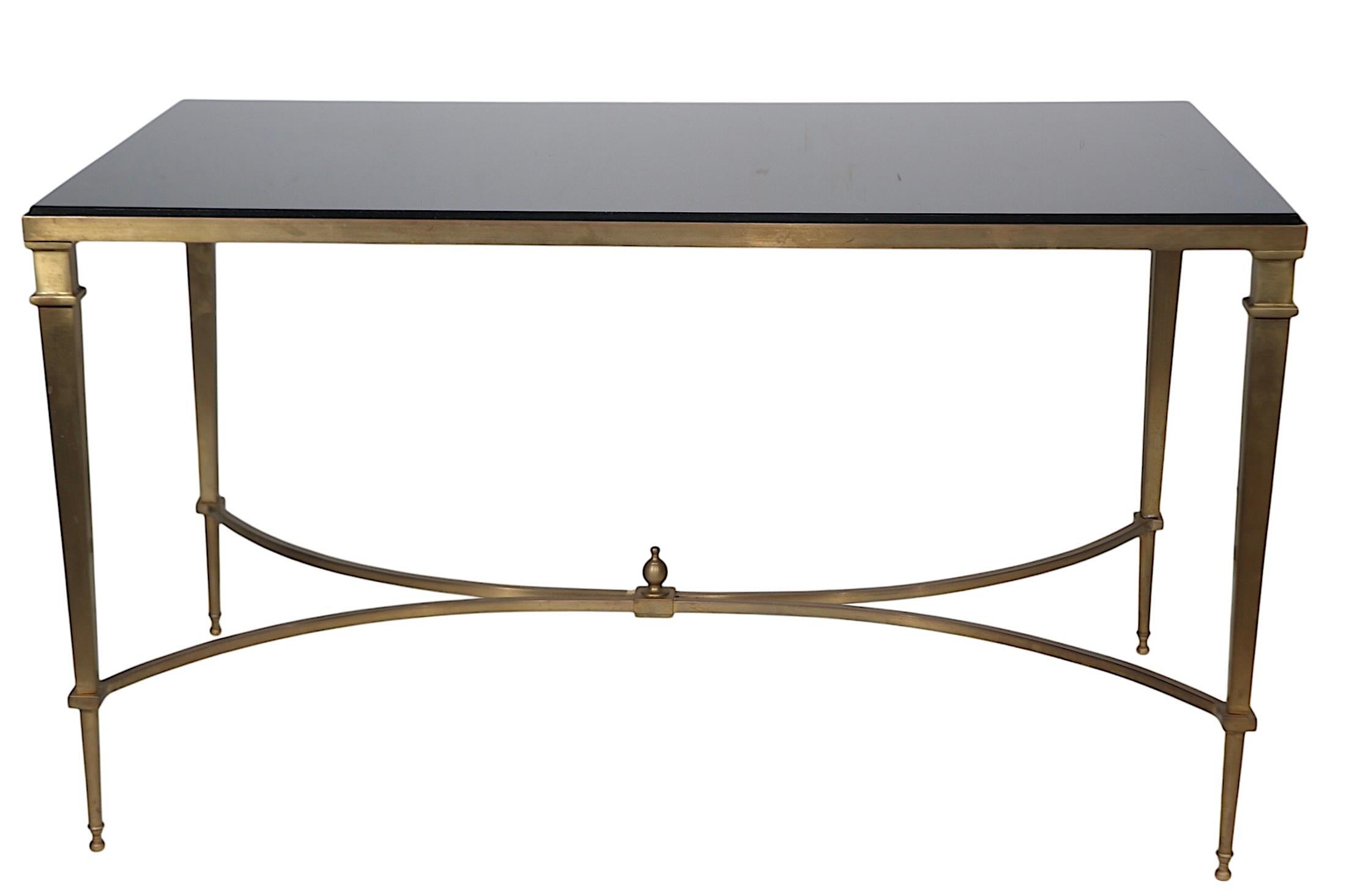 Hollywood Regency Neoclassic Style Brass and Granite Coffee Table c 1960/70's For Sale 13