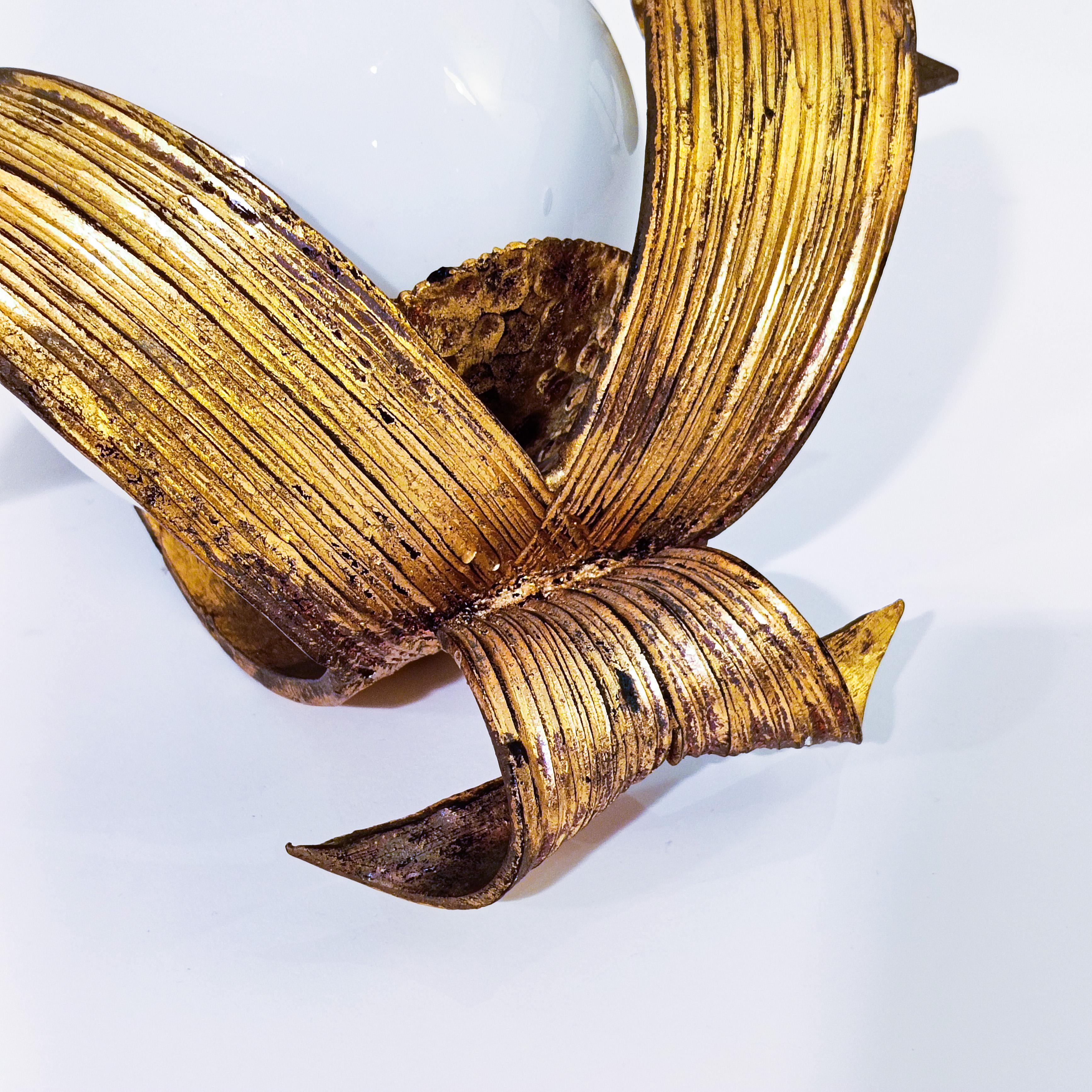 Hollywood Regency. Neoclassical gilded sconces by Ferro Art, Spain, 1950s For Sale 7