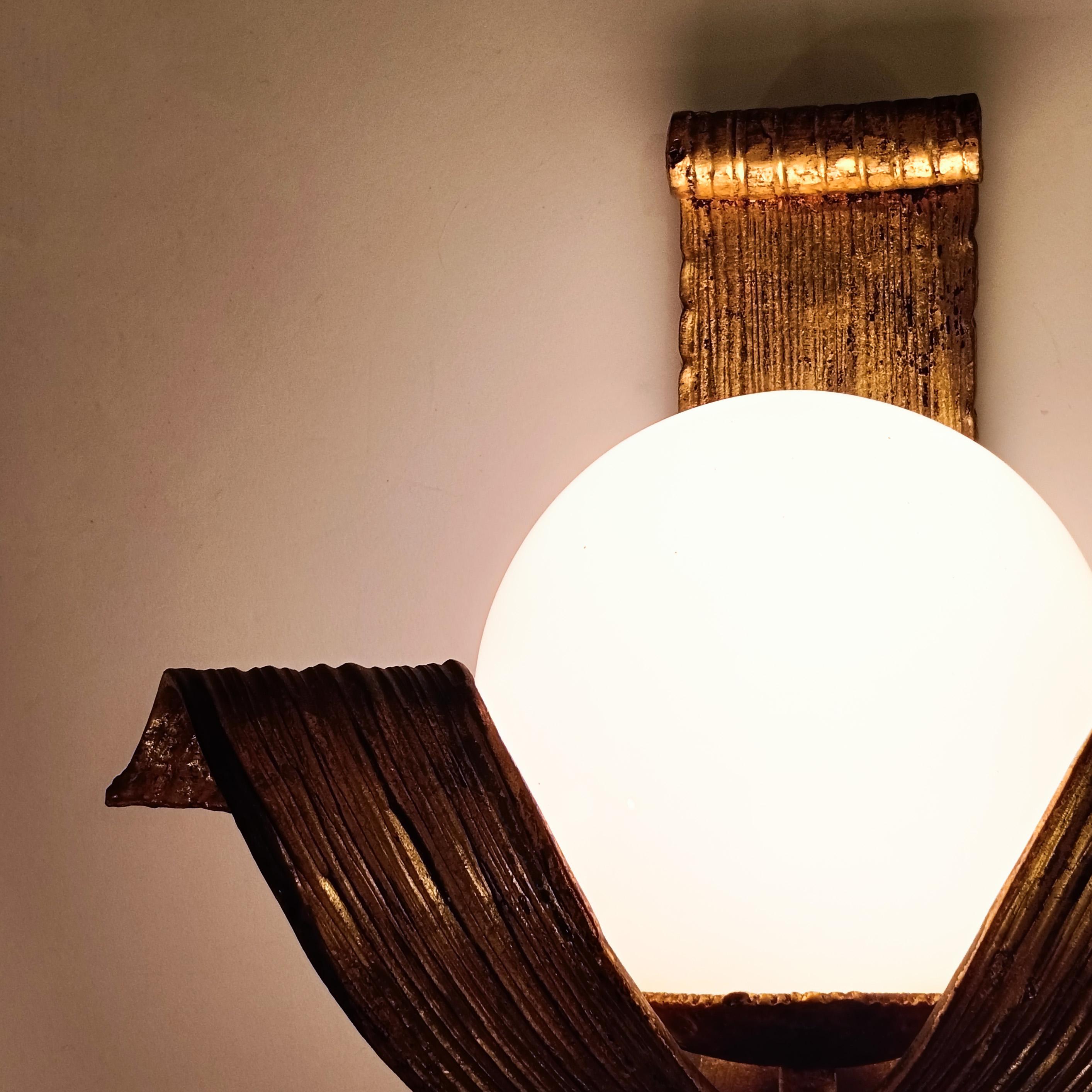 Hollywood Regency. Neoclassical gilded sconces by Ferro Art, Spain, 1950s For Sale 2