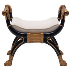 Hollywood Regency Neoclassical Style Curule Bench