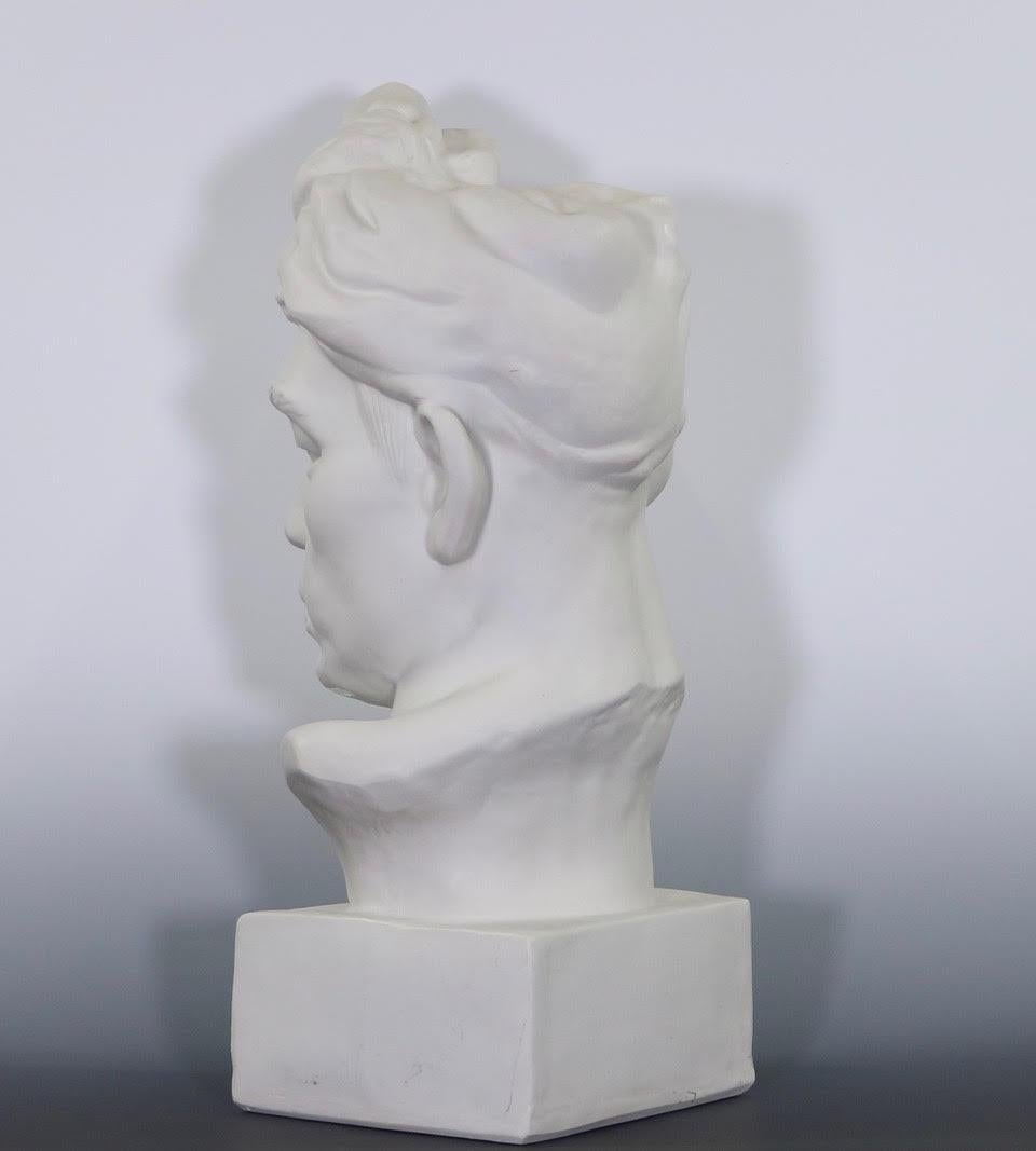 20th Century Hollywood Regency Neoclassical Style Parian Bust of Man Wearing a Turban