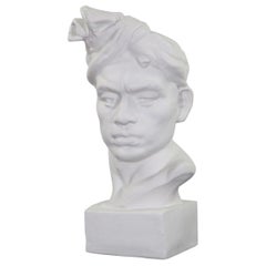 Hollywood Regency Neoclassical Style Parian Bust of Man Wearing a Turban