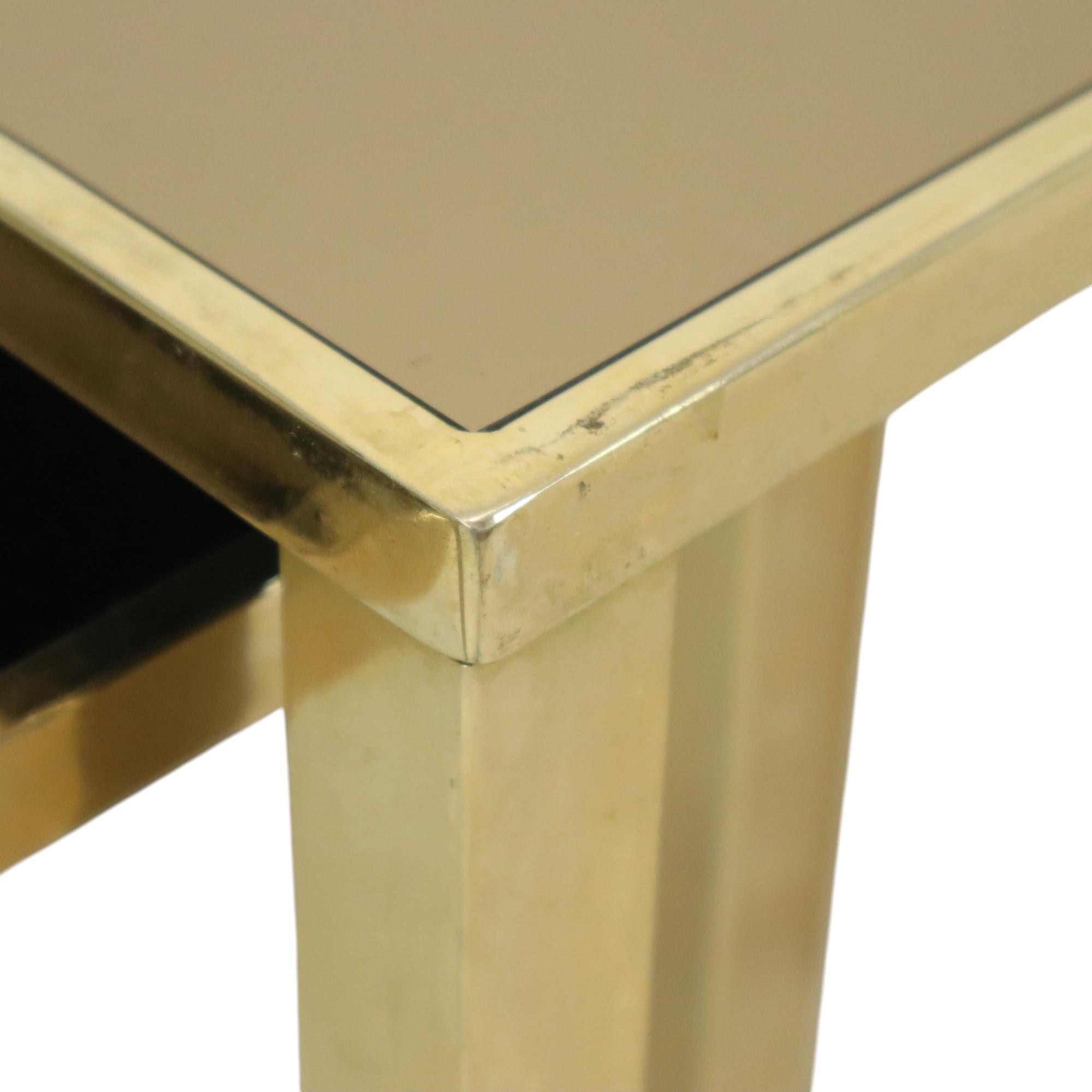 Mesas nido Hollywood Regency Belgo Chrome chapadas en oro de 23 quilates en Bastante bueno estado para la venta en Poperinge, BE