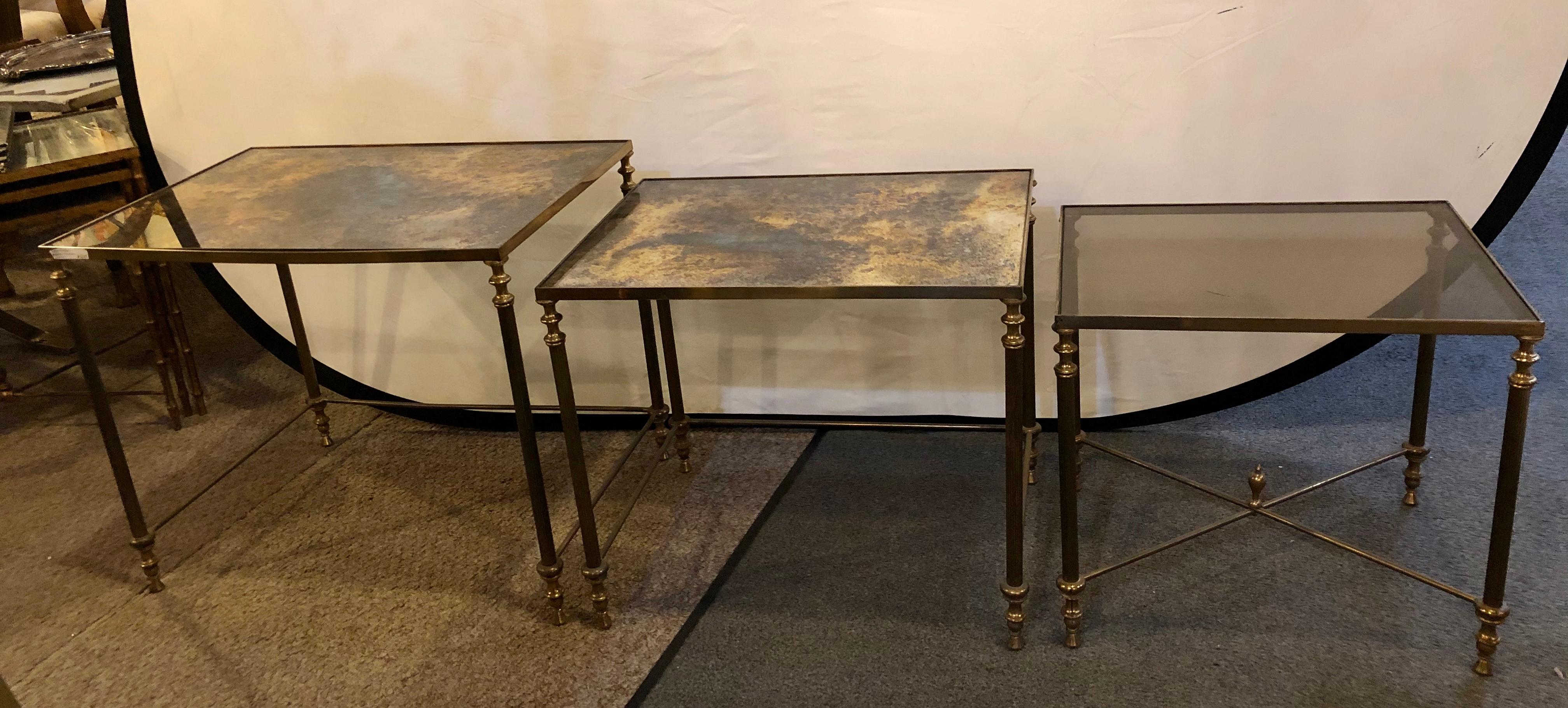 Hollywood Regency Nesting Tables or Stacking Tables Manner of Jansen In Good Condition In Stamford, CT