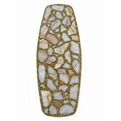 Hollywood Regency Onyx Abalone Shell Gold Glitter Arturo Pani Coffee Table