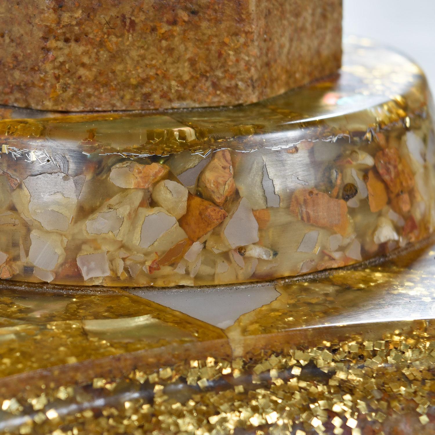 American Hollywood Regency Onyx Abalone Shell Gold Glitter Arturo Pani Coffee Table
