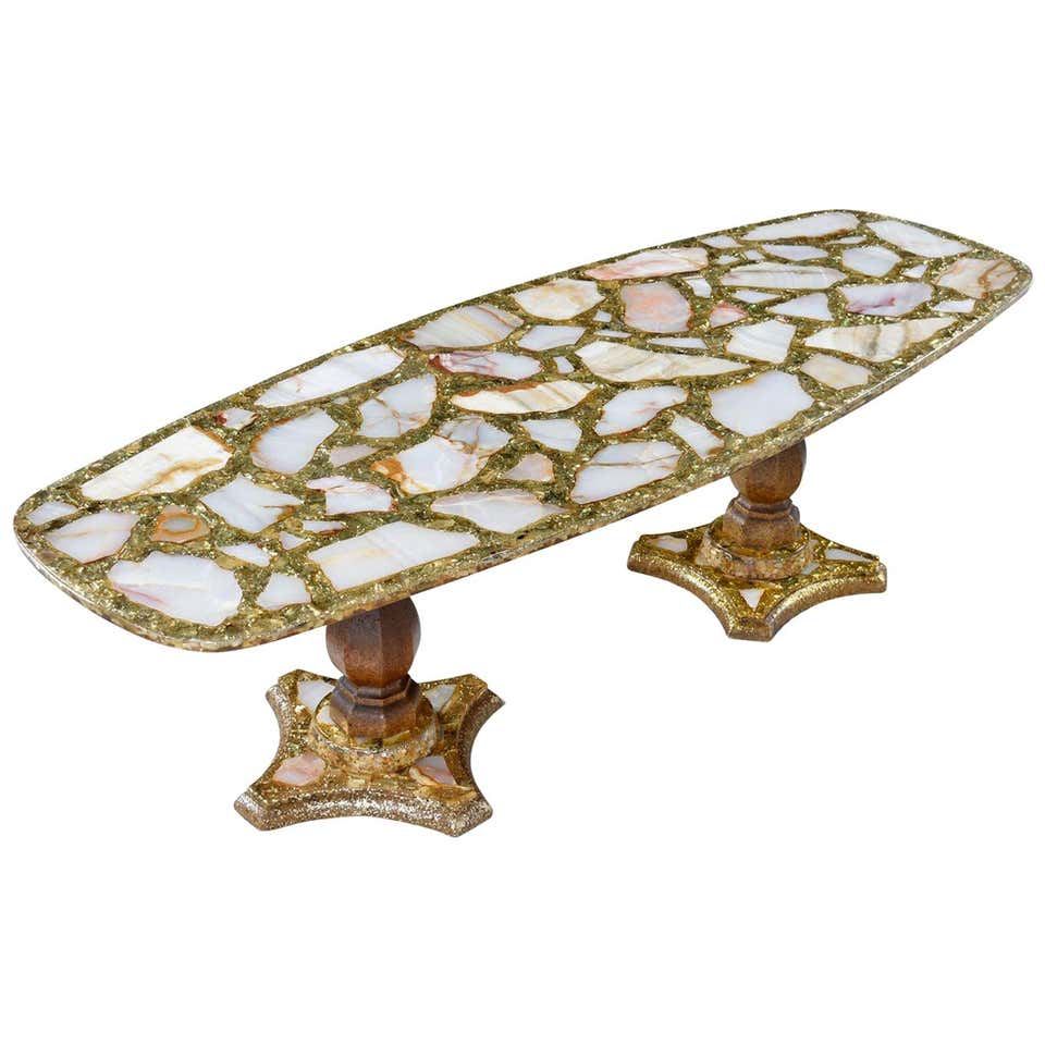 Incredible Mid-Century Acrylic and Abalone Shell Coffee Table at 1stdibs