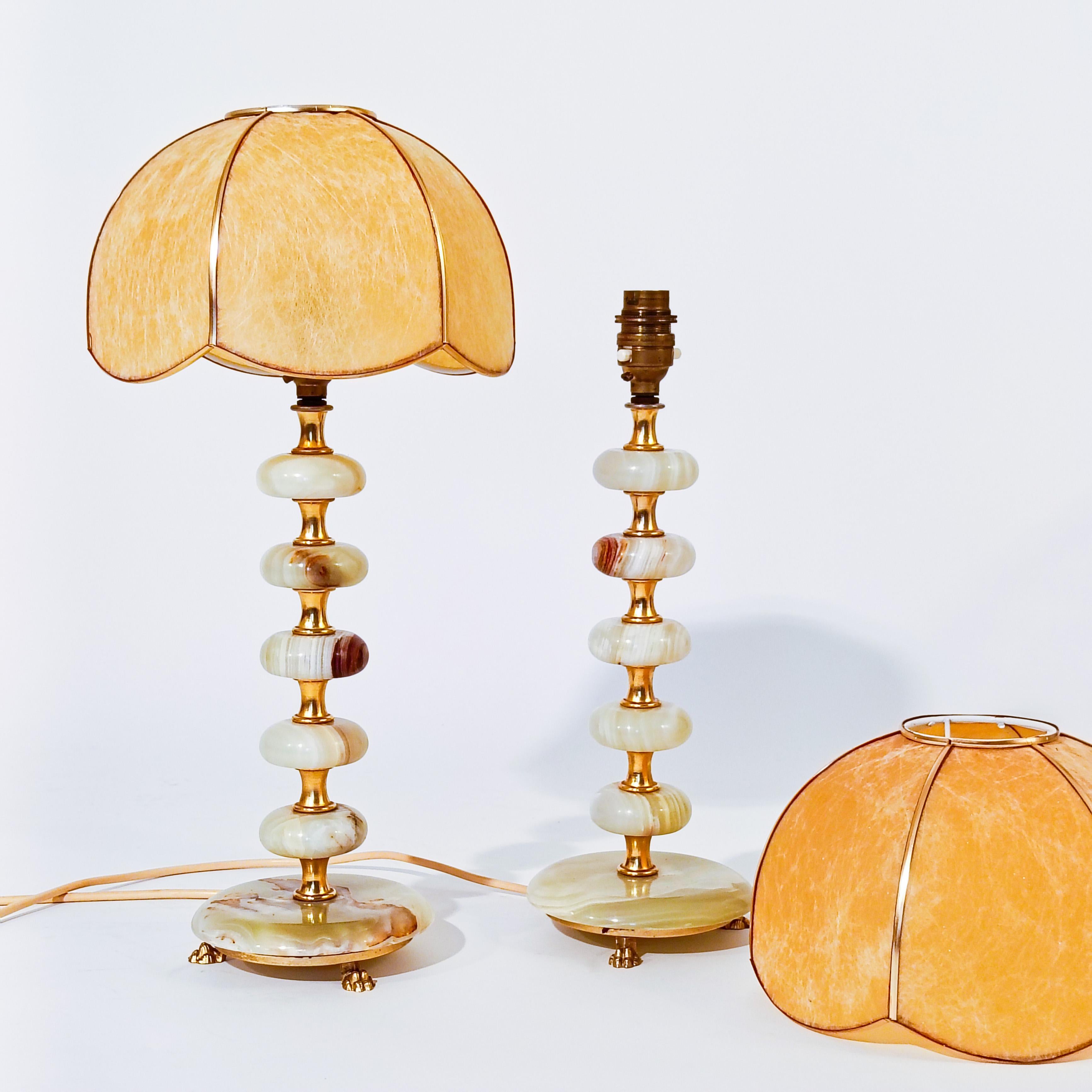 Hollywood Regency. Lampade da tavolo in onice di Maison Honoré, Francia, anni '50 in vendita 4