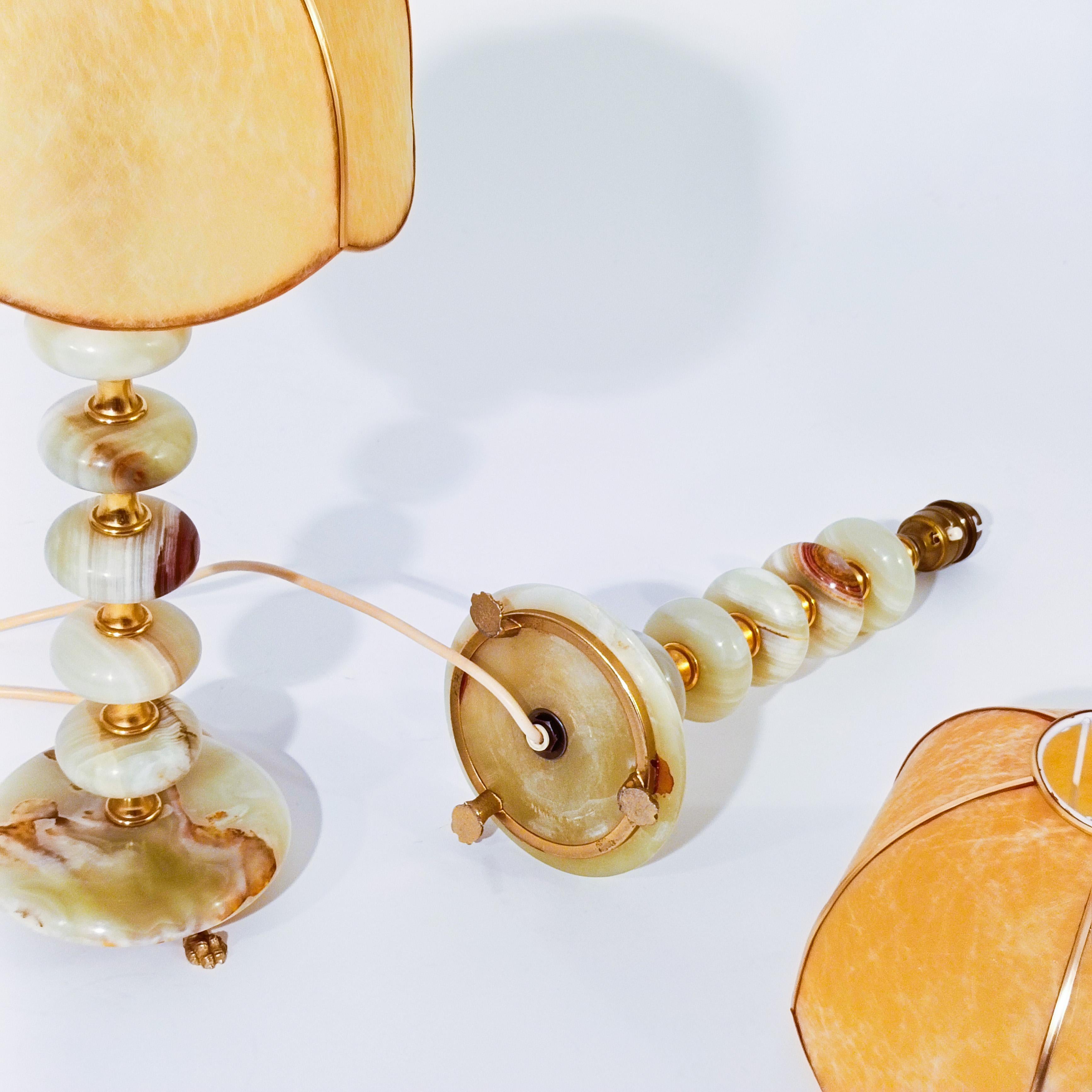 Hollywood Regency. Lampade da tavolo in onice di Maison Honoré, Francia, anni '50 in vendita 6