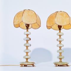 Hollywood Regency. Onyx table lamps by Maison Honoré, France, 1950s