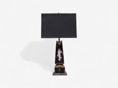 Hollywood Regency, Opaline, Bronze, Painted Table Lamps, France, 1920s