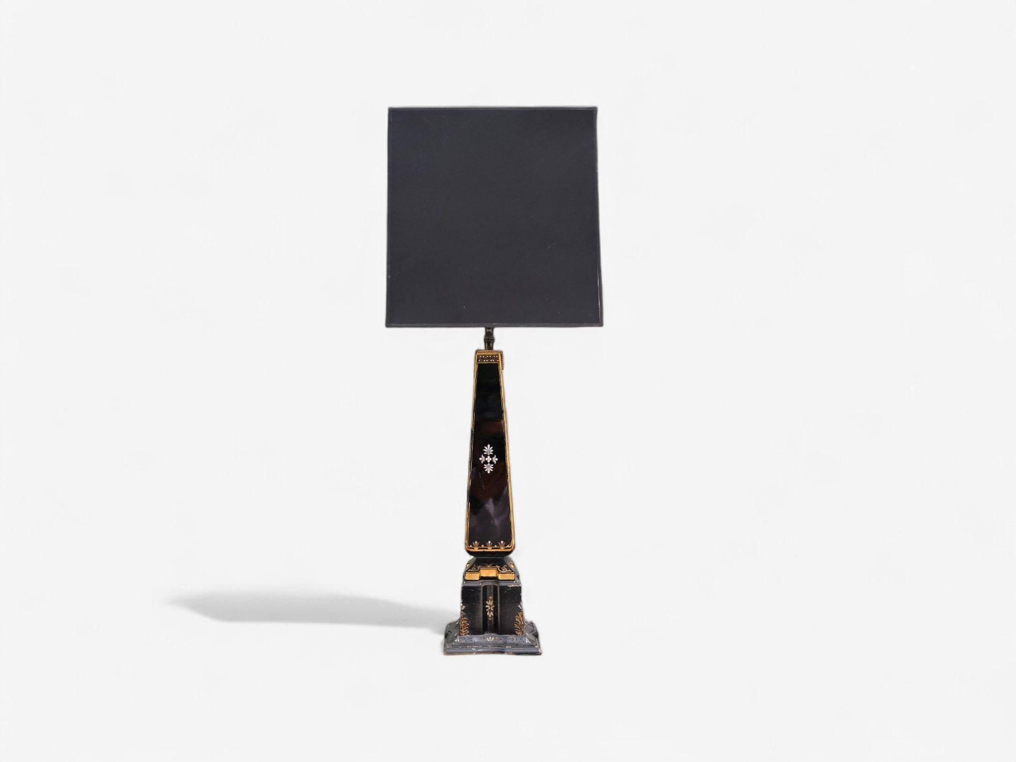Opaline Glass Hollywood Regency, Opaline, Bronze, Painted Table Lamps, France, 1920s For Sale
