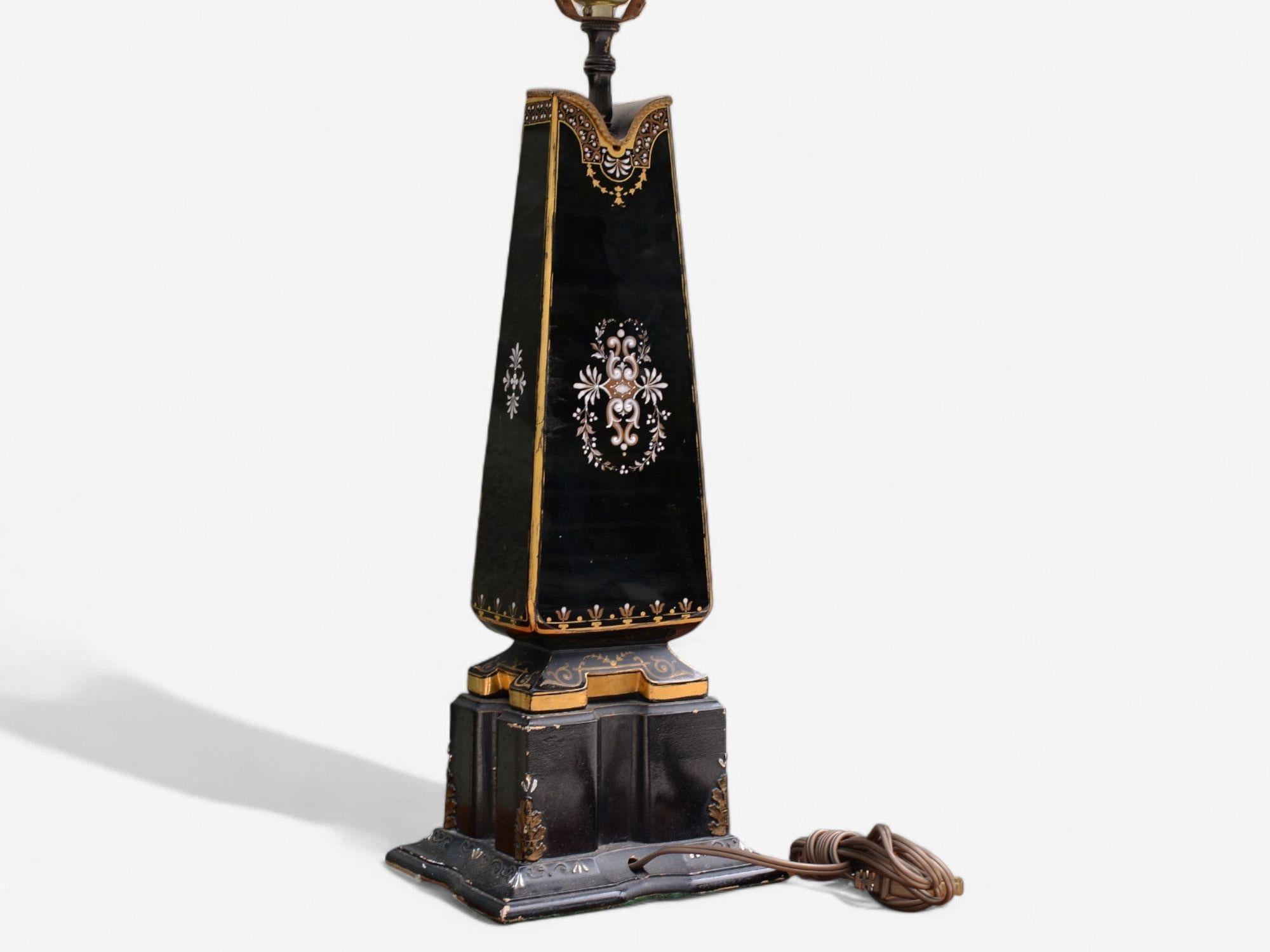 Hollywood Regency, Opaline, Bronze, Painted Table Lamps, France, 1920s For Sale 2