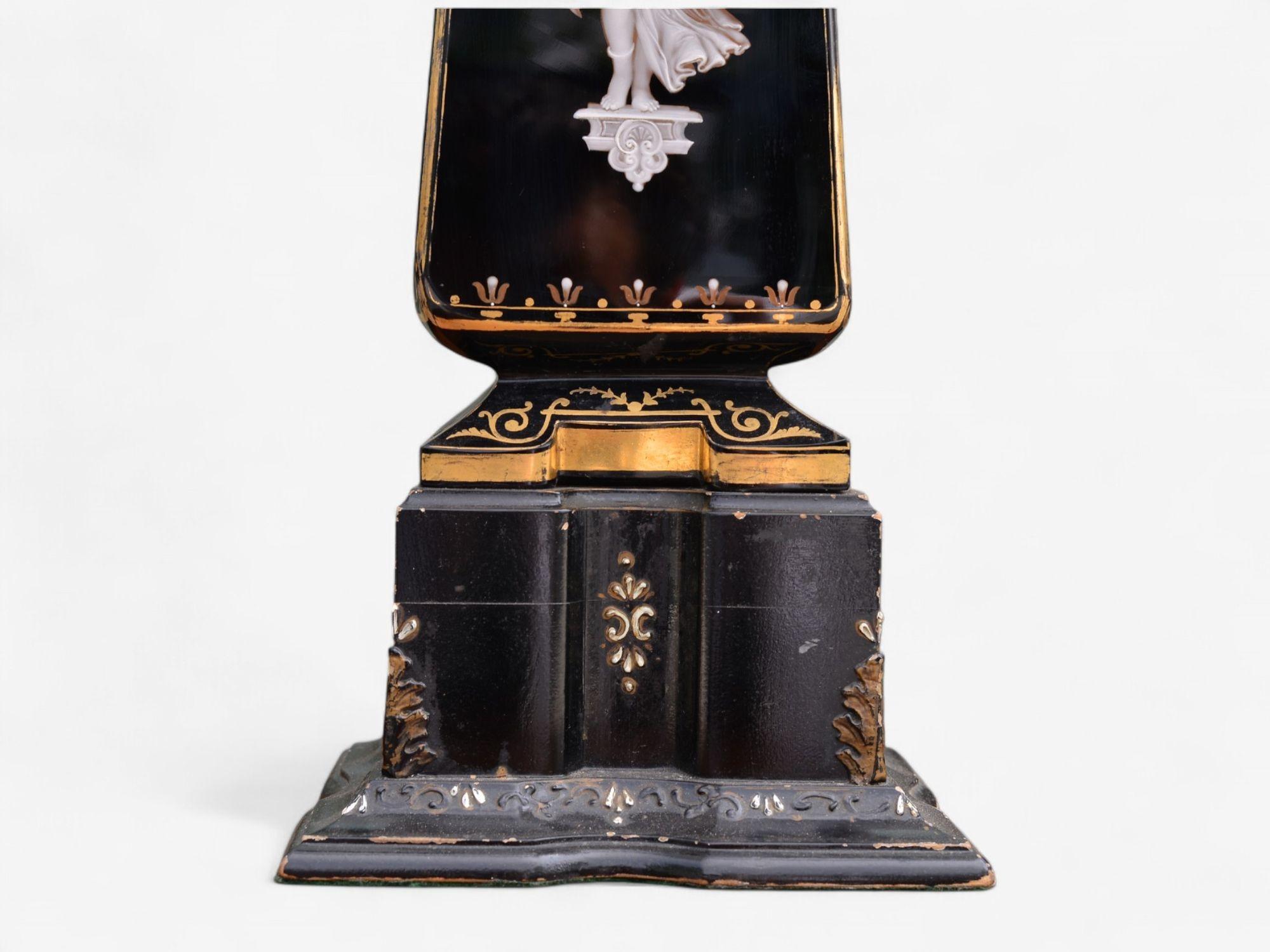 Hollywood Regency, Opaline, Bronze, Painted Table Lamps, France, 1920s For Sale 3