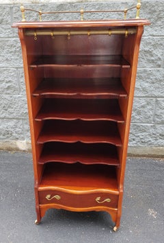 Hollywood Regency Open Front and Galleried Cherry Sheet Music on Wheels (en anglais seulement)