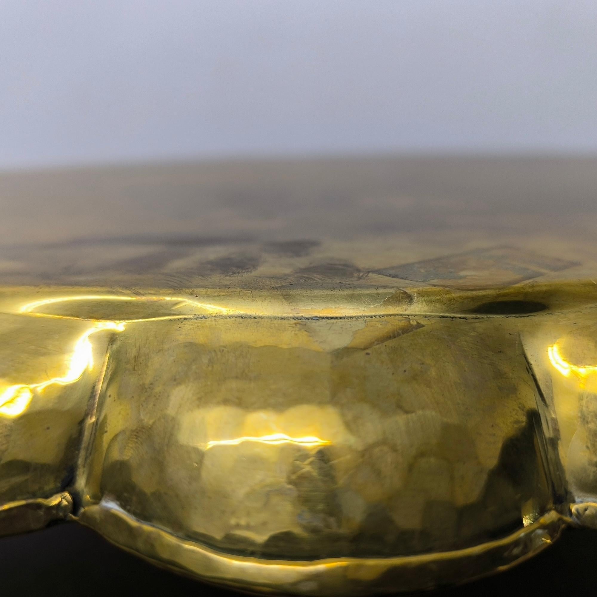 Hollywood Regency Oval Brass Tray by Arvid Johansson, Arvika Konstsmide, Sweden im Angebot 2