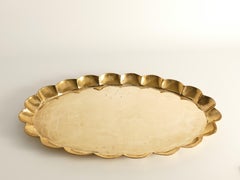 Hollywood Regency Oval Brass Tray by Arvid Johansson, Arvika Konstsmide, Sweden