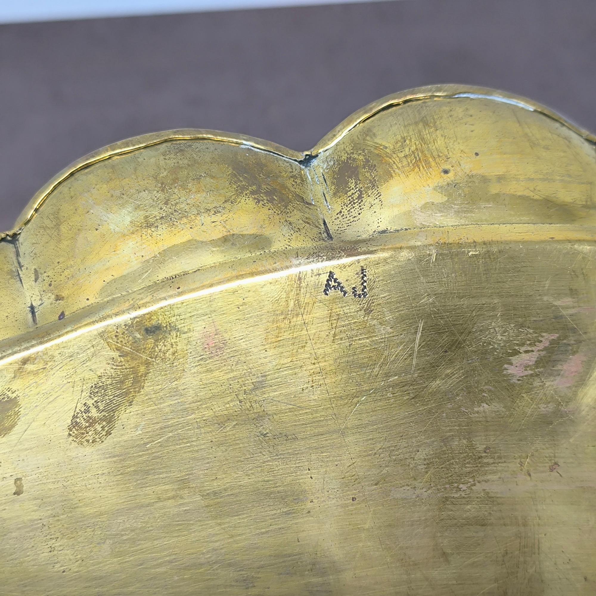 Hollywood Regency Oval Brass Tray by Arvid Johansson, Arvika Konstsmide, Sweden im Angebot 1