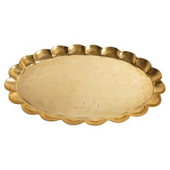 Ovales Hollywood-Regency-Tablett aus Messing von Arvid Johansson, Arvika Konstsmide, Schweden