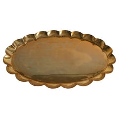 Hollywood Regency Oval Brass Tray by Arvid Johansson, Arvika Konstsmide, Sweden