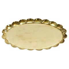 Hollywood Regency Oval Brass Tray by Arvid Johansson, Arvika Konstsmide, Sweden