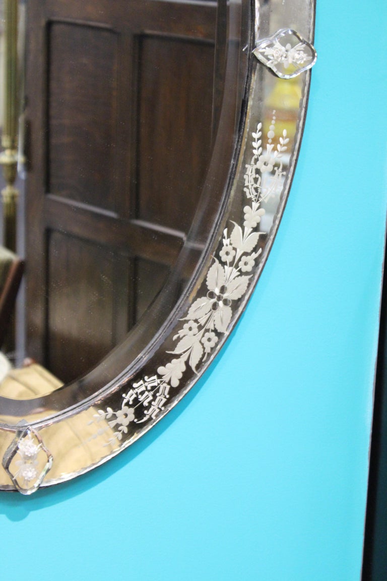 Hollywood Regency Oval Mirror at 1stDibs