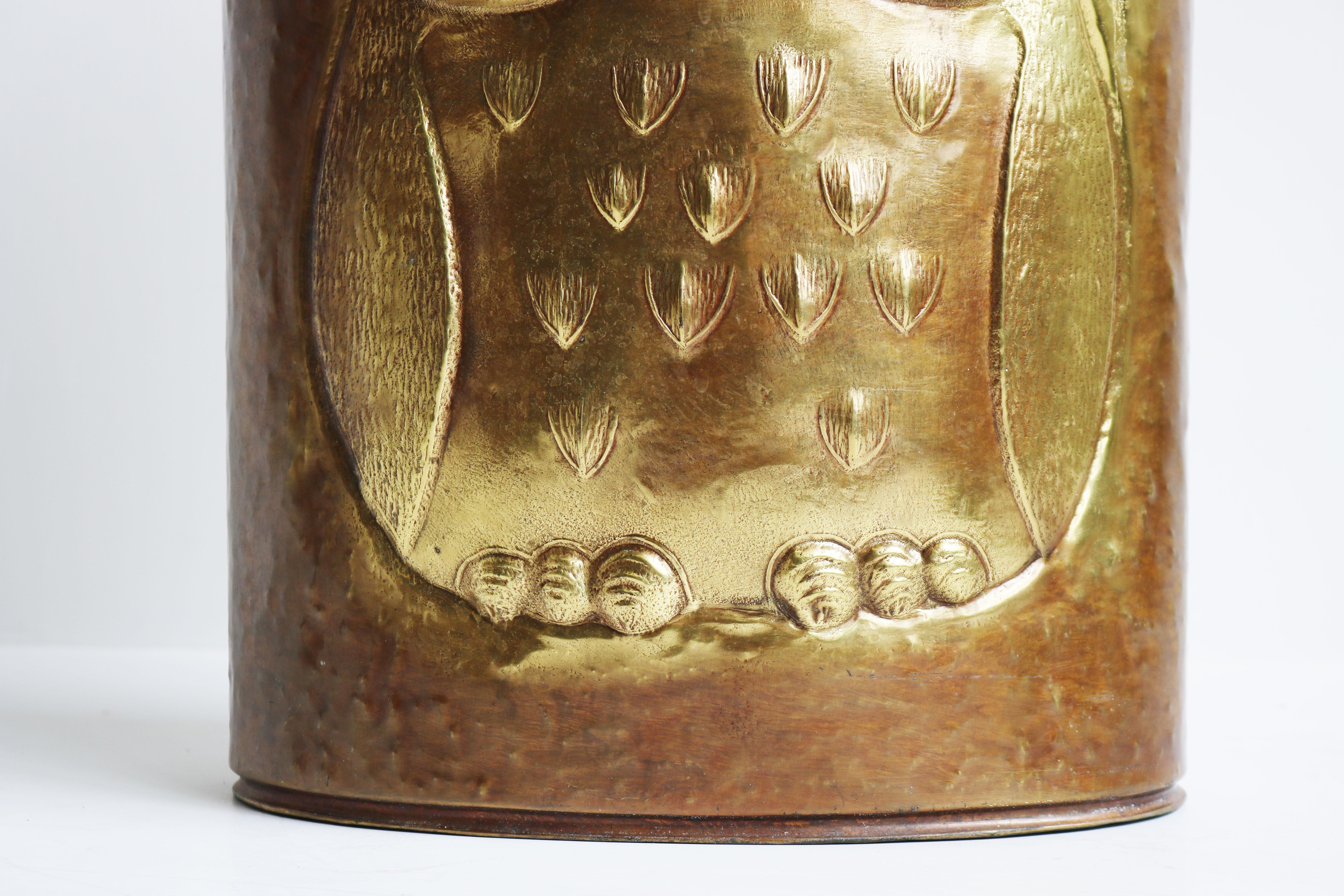 Hollywood Regency Owl Umbrella Stand Brass by Micap Belgium 1960 Vintage Design In Good Condition In Ijzendijke, NL