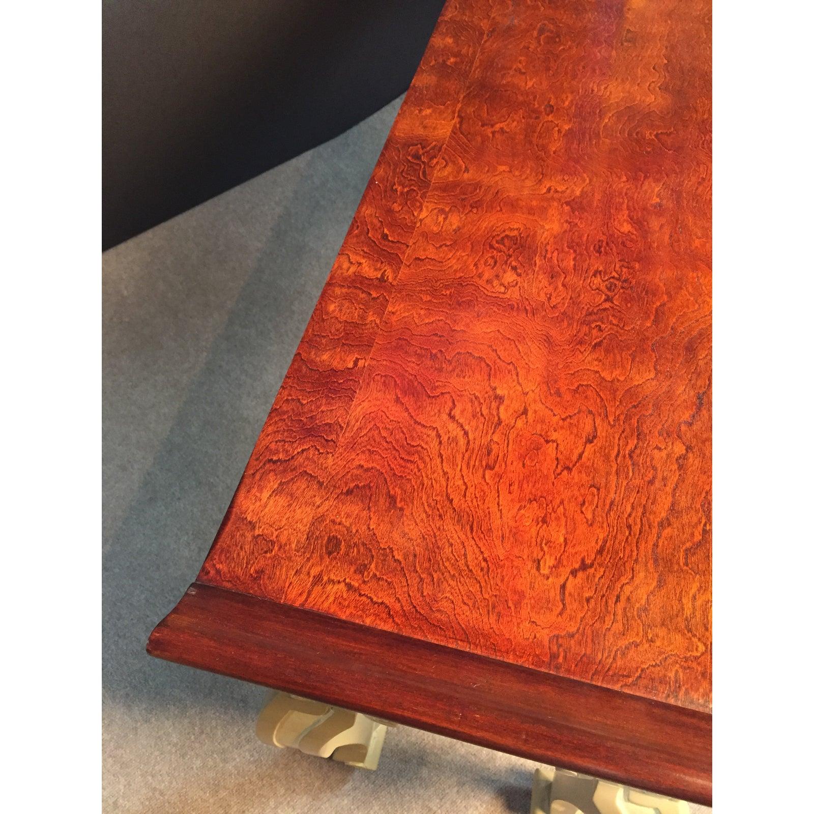 Lacquered and Burled Wood Console Table For Sale 2