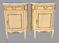 Hollywood Regency Painted End Tables, Nightstands or Pedestals, a Pair
