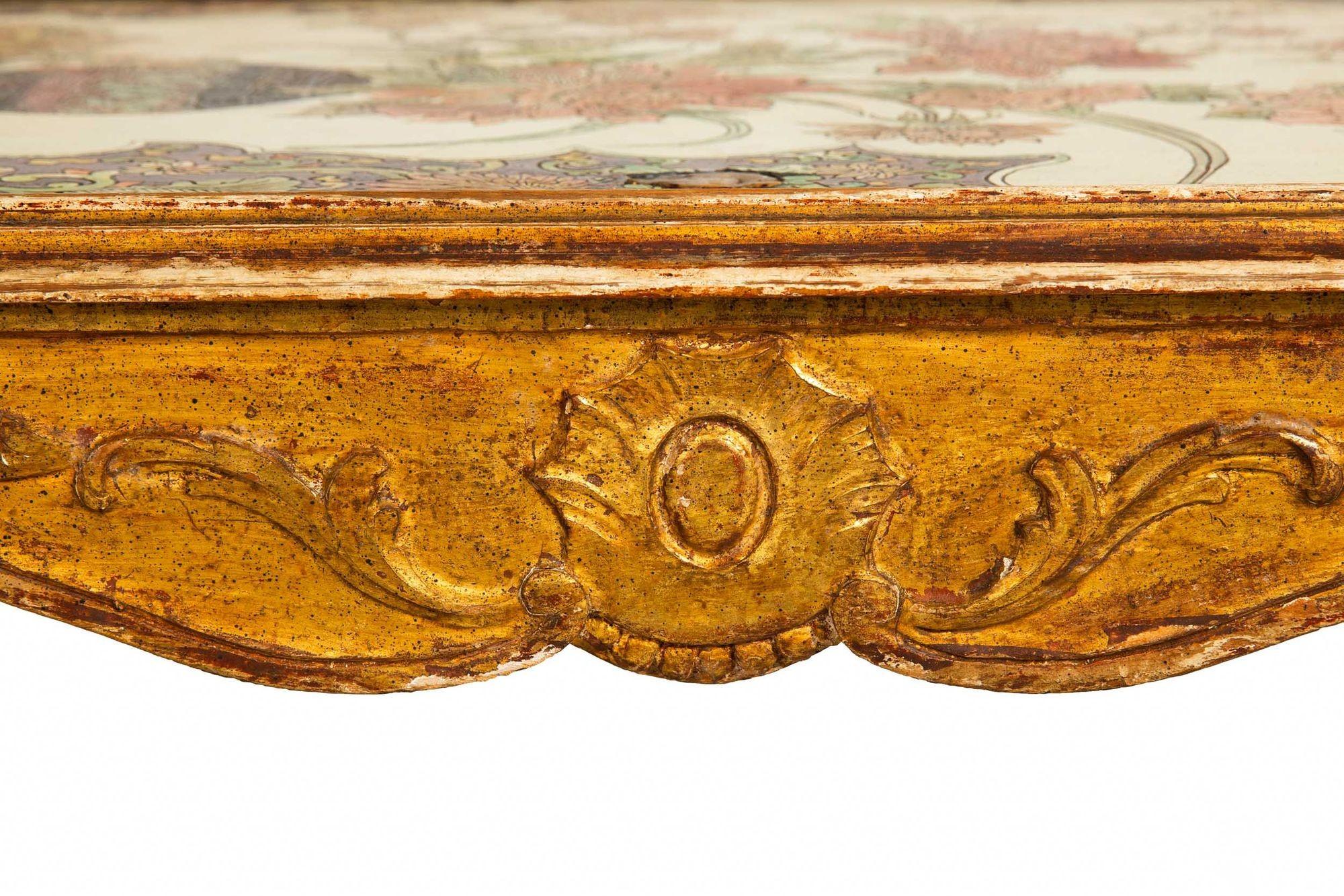 Table basse polychromée peinte Hollywood Regency, vers 1940 en vente 8