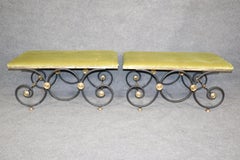 Hollywood Regency Pair of Benches Attributed to Maison Jansen