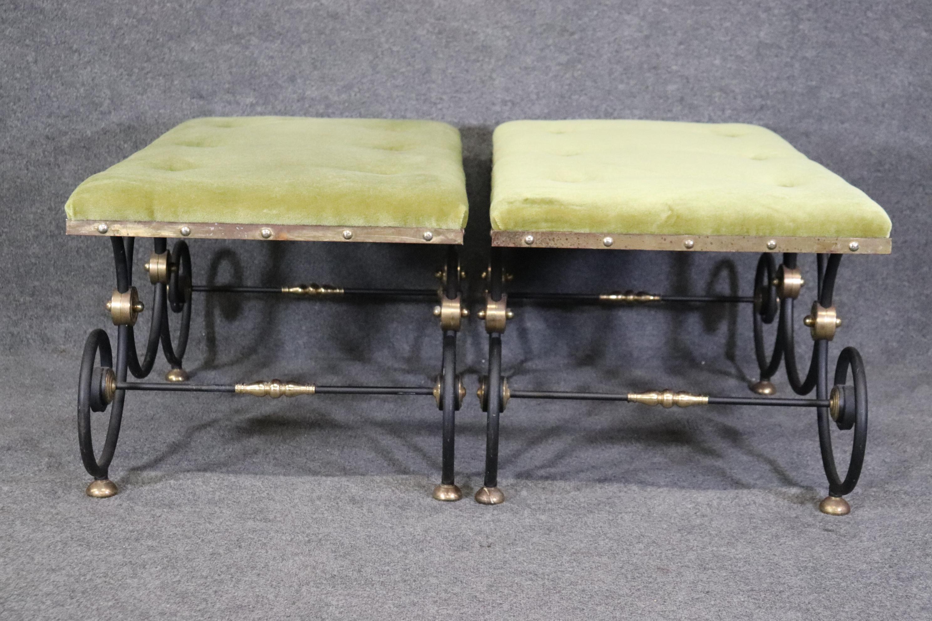 Argentine Hollywood Regency Pair of Benches Attributed to Maison Jansen For Sale