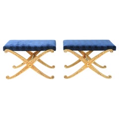 Hollywood Regency Pair of Benches