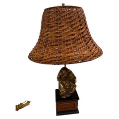 Hollywood Regency Pair of Monkey table lamps in goldleaf Finish