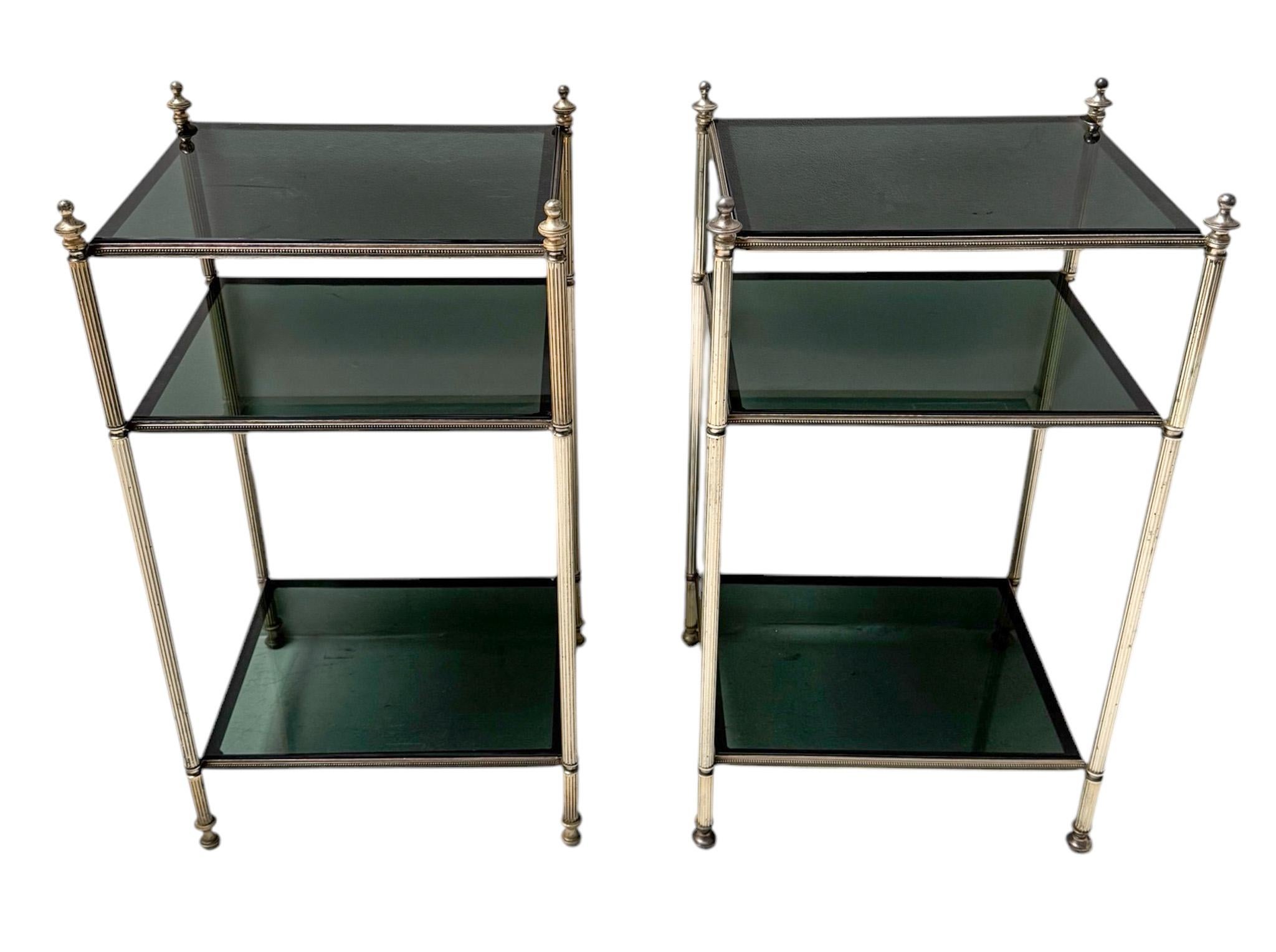 French Hollywood Regency Pair of Side Tables by Maison Jansen, 1940s For Sale